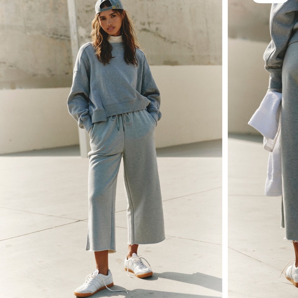 Free People Gray Knit Sweatpants